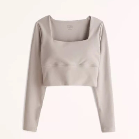 Abercrombie & Fitch YPB sculptLUX Long-Sleeve Slim Squareneck Top - Picture 2 of 6